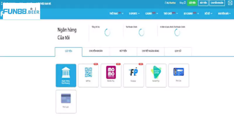 Rút tiền tại FUN88 bằng ví điện tử