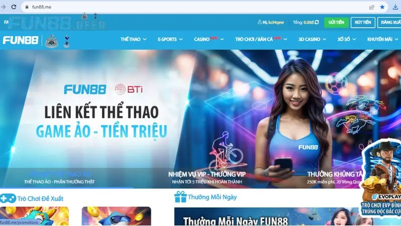 Truy cập trang web chính thức để tải app fun88