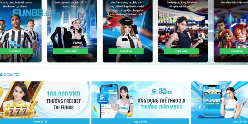 Website sẽ có đầy đủ các trò chơi, sảnh game